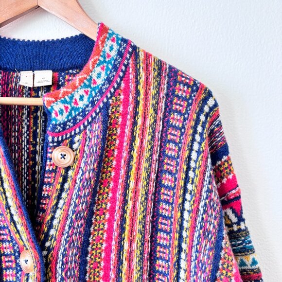 Anthropologie Moth Livia Intarsia Wool Cardigan - Picture 7 of 10